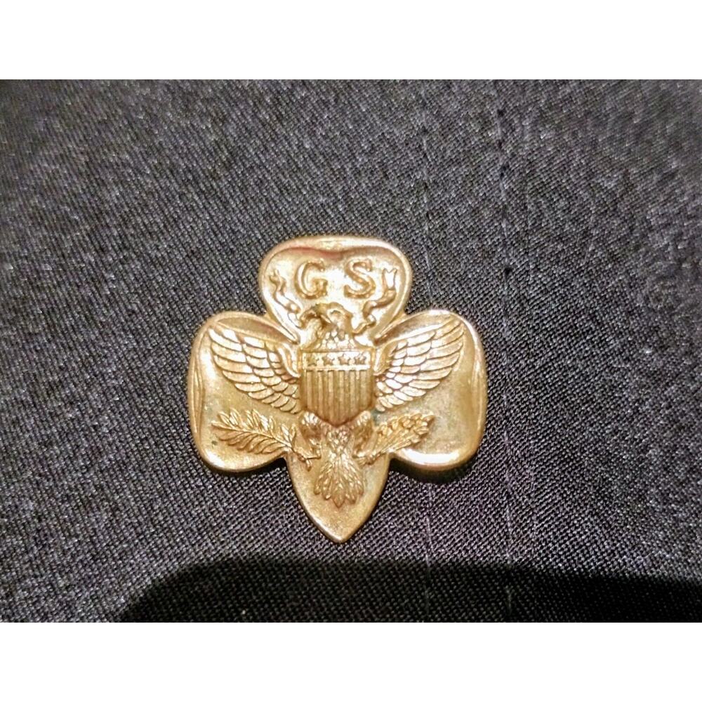 Vintage Girl Scout 1952 Korean War Type 6C Stamped Membership Pin Official Lapel - Picture 8 of 16